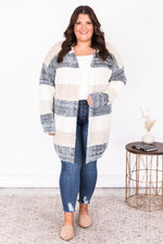 Load image into Gallery viewer, Beautiful Nights Beige Colorblock Cardigan
