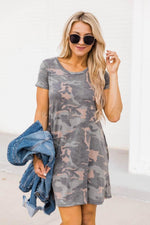 Load image into Gallery viewer, Carry Home In My Heart Camo Print Dress
