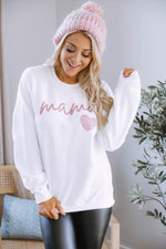 Load image into Gallery viewer, Mama Script Mauve Animal Print White Graphic Sweatshirt

