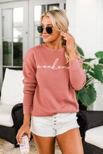 Load image into Gallery viewer, Weekend Script Mauve Sweatshirt

