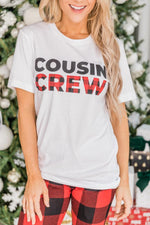 Load image into Gallery viewer, Cousin Crew Graphic White Tee
