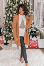Load image into Gallery viewer, Animal Print Christmas Tree Graphic White Tee
