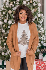 Load image into Gallery viewer, Animal Print Christmas Tree Graphic White Tee
