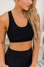 Load image into Gallery viewer, Move To The Beat Black Sports Bra FINAL SALE
