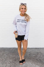 Load image into Gallery viewer, Half Human Half Coffee  Ash Graphic Sweatshirt

