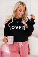 Load image into Gallery viewer, LOVER Block Black Graphic Sweatshirt
