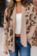 Load image into Gallery viewer, Caught Your Gaze Animal Print Brown Cardigan
