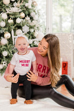Load image into Gallery viewer, Merry Mini White Graphic Onesie
