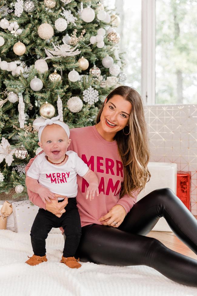 Merry Mini White Graphic Onesie