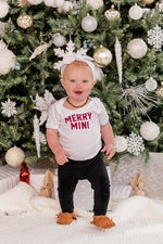 Load image into Gallery viewer, Merry Mini White Graphic Onesie
