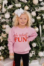 Load image into Gallery viewer, Kids Oh What Fun Pink Graphic Sweatshirt
