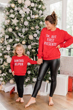 Load image into Gallery viewer, Kids Santa&#39;s Helper Red Graphic Sweatshirt
