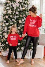Load image into Gallery viewer, Kids Santa&#39;s Helper Red Graphic Sweatshirt
