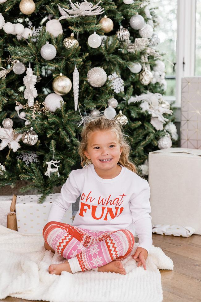Kids Oh What Fun White Graphic Sweatshirt