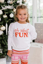 Load image into Gallery viewer, Kids Oh What Fun White Graphic Sweatshirt
