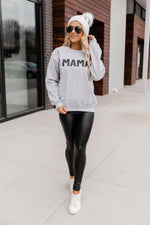 Load image into Gallery viewer, Mama Block Grey Graphic Sweatshirt
