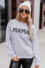 Load image into Gallery viewer, Mama Block Grey Graphic Sweatshirt
