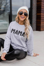 Load image into Gallery viewer, Mama Block Grey Graphic Sweatshirt
