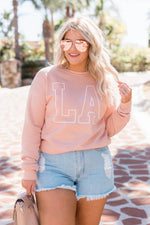 Load image into Gallery viewer, LA Block Peach Graphic Sweatshirt
