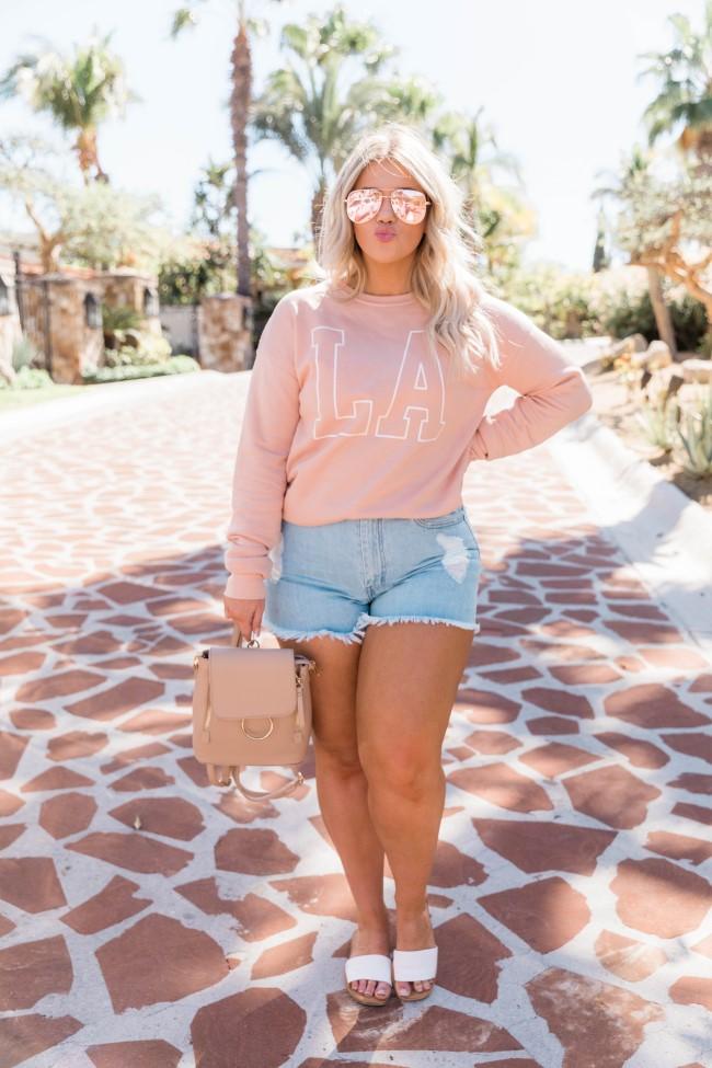 LA Block Peach Graphic Sweatshirt