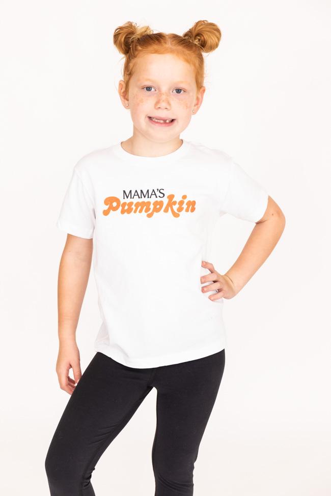 Mama's Pumpkin Orange Toddler White Graphic Tee
