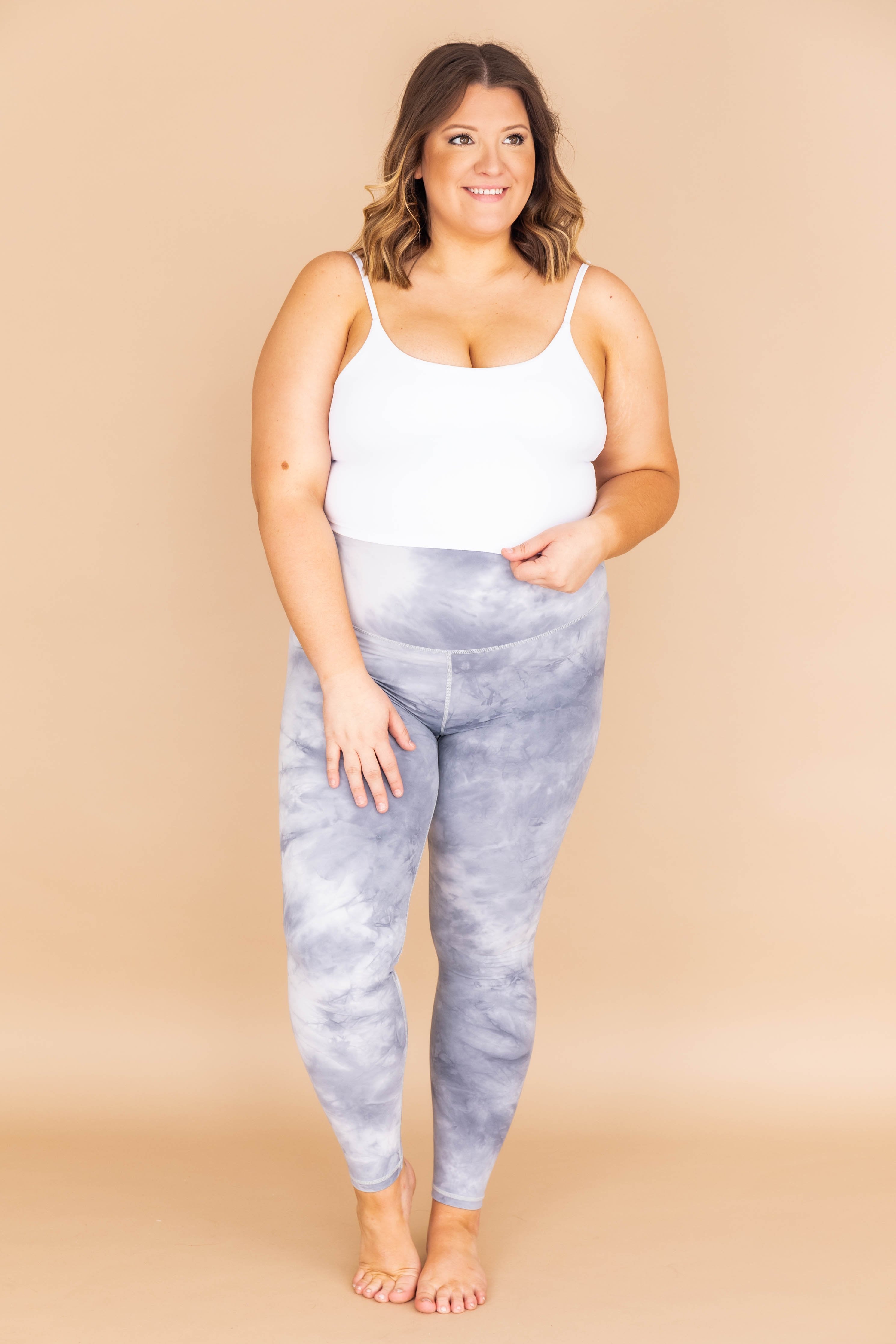 Never Giving Up Tie Dye Leggings Grey FINAL SALE
