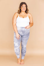 Load image into Gallery viewer, Never Giving Up Tie Dye Leggings Grey FINAL SALE
