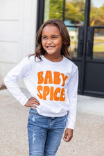 Load image into Gallery viewer, Baby Spice Orange Toddler White Graphic Sweatshirt
