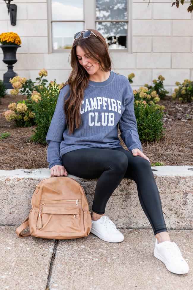 Campfire Club Navy Graphic Corded Sweatshirt