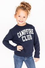 Load image into Gallery viewer, Campfire Club Navy Toddler Graphic Sweatshirt
