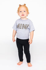 Load image into Gallery viewer, Mini Animal Print Baby Tee Grey
