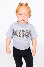 Load image into Gallery viewer, Mini Animal Print Baby Tee Grey
