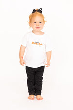 Load image into Gallery viewer, Mama&#39;s Pumpkin Orange Toddler White Graphic Tee
