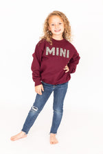 Load image into Gallery viewer, Mini Animal Print Kids Sweatshirt Burgundy
