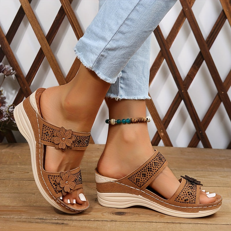 Sandal Florence with High and Comfortable Wedge Heel