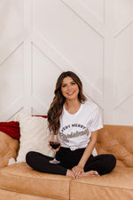 Load image into Gallery viewer, Animal Print Very Merry Christmas White Graphic Tee
