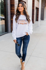 Load image into Gallery viewer, Grateful Pumpkin Graphic White Sweatshirt
