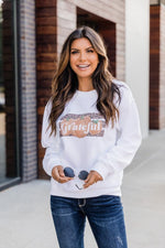 Load image into Gallery viewer, Grateful Pumpkin Graphic White Sweatshirt
