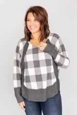 Load image into Gallery viewer, Call This Love Home Cream Plaid Blouse
