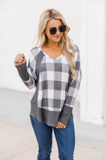 Load image into Gallery viewer, Call This Love Home Cream Plaid Blouse
