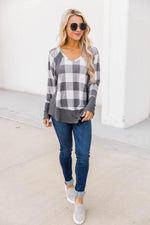 Load image into Gallery viewer, Call This Love Home Cream Plaid Blouse
