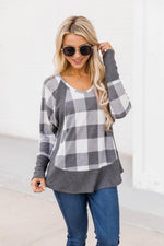 Load image into Gallery viewer, Call This Love Home Cream Plaid Blouse

