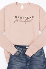 Load image into Gallery viewer, Champagne For Breakfast Peach Graphic Sweatshirt
