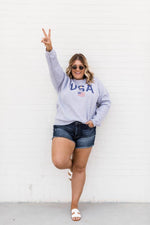 Load image into Gallery viewer, Athletic USA Flag Sweatshirt Sport Grey
