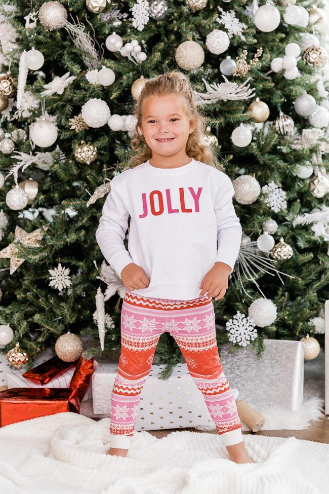 Kids Colorful Jolly White Graphic Sweatshirt