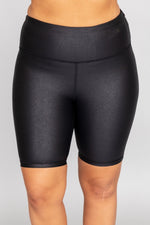 Load image into Gallery viewer, Run After A Dream Faux Leather Black Biker Shorts

