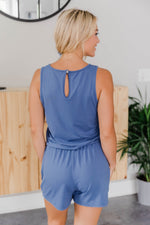 Load image into Gallery viewer, Summer Classics Navy Romper
