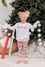 Load image into Gallery viewer, Kids Fa La La White Graphic Sweatshirt
