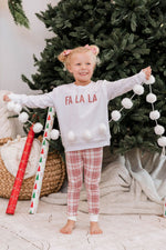 Load image into Gallery viewer, Kids Fa La La White Graphic Sweatshirt
