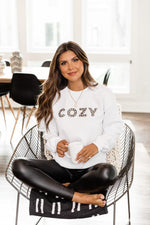 Load image into Gallery viewer, Cozy Animal Print White Graphic Sweatshirt
